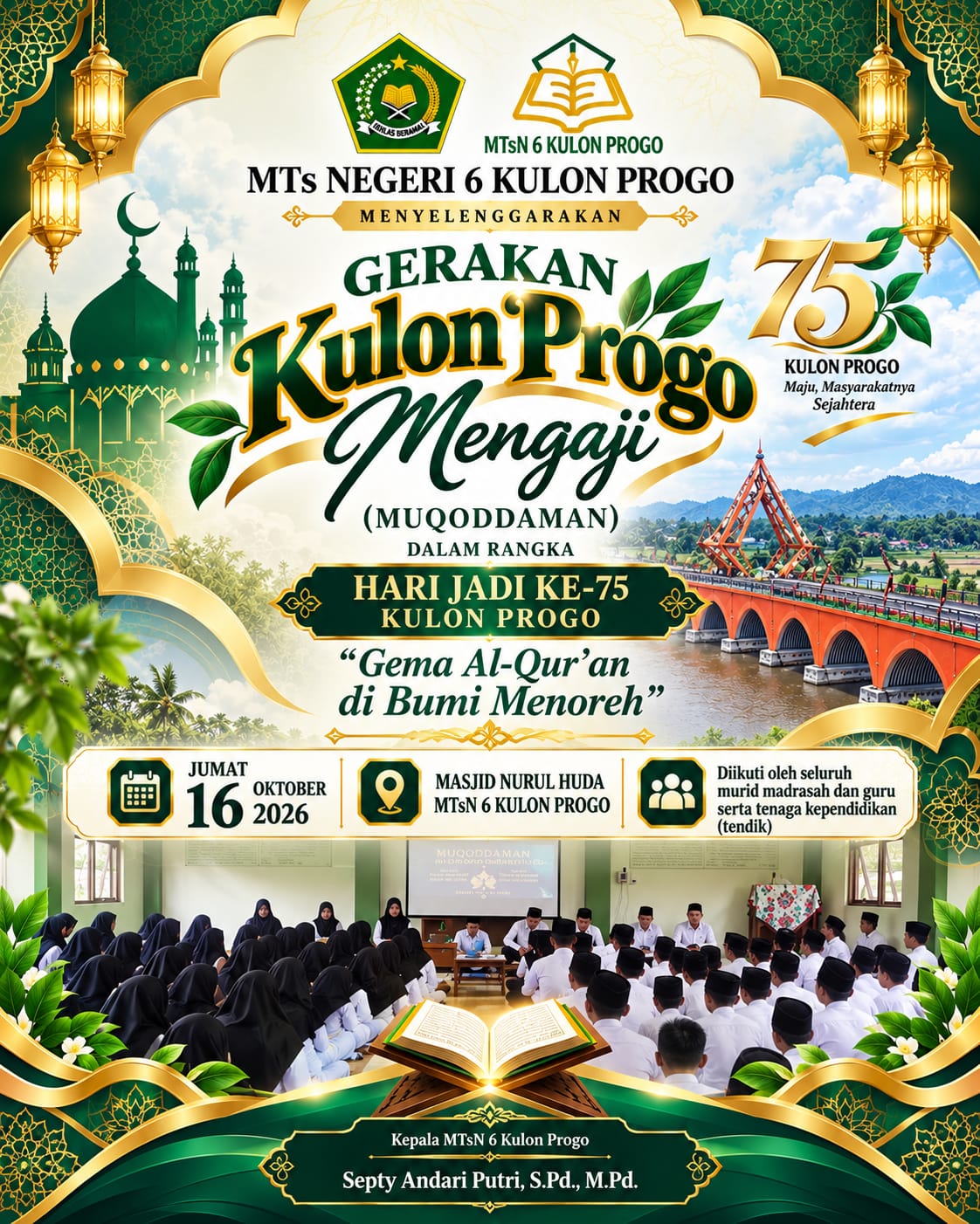MTsN 6 Kulon Progo Menyukseskan Gerakan Kulon Progo Mengaji 